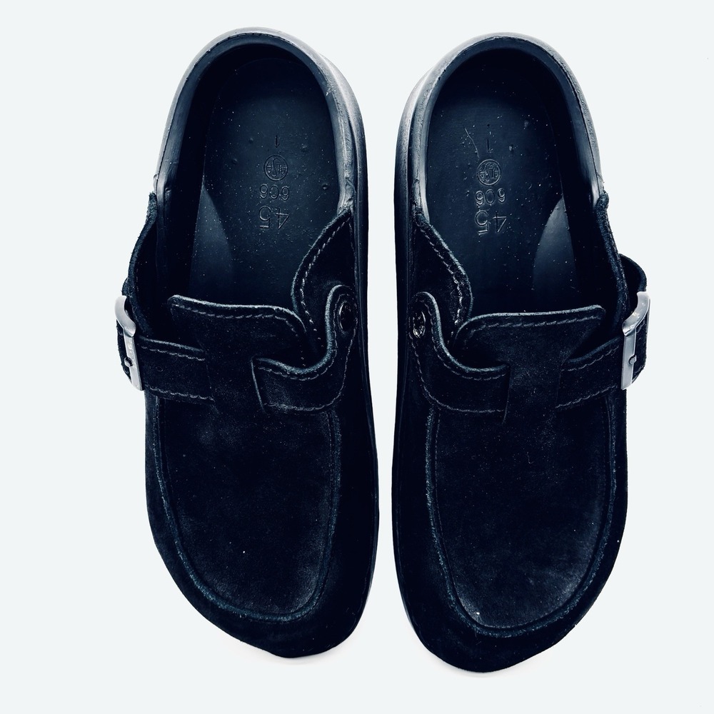 Birkenstock Buckley Black Suede Leather Clogs Mens 12 Womens 14 EU 45